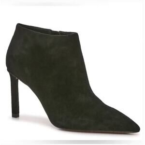 Vince Camuto Saston Booties 6.5 Black Suede NWT Boots Ankle Heel Zip Glam